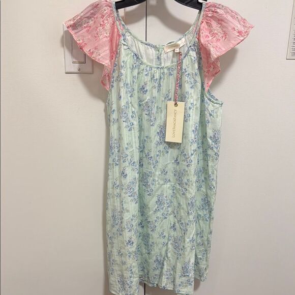 LoveShackFancy NWT Girls Lou Dress in Blue & Pink Floral Print. Size 12. - Picture 1 of 13